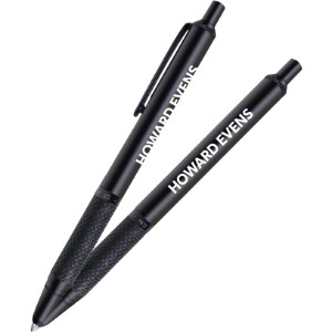 Zebra Black Brass Retractable Gel Pen with Rubber Grip - LK1249