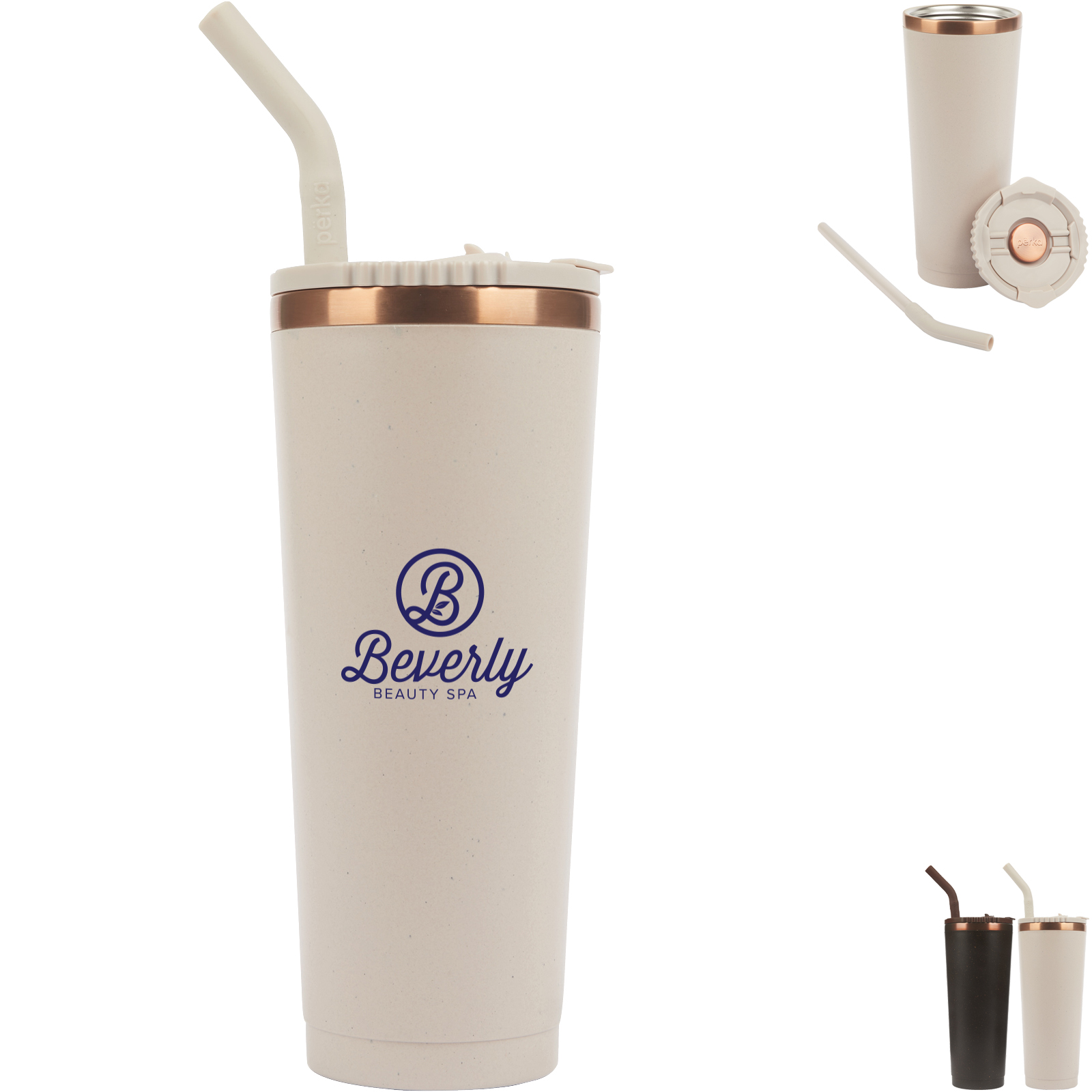 Product Photo 1 Perka® Barbarossa Recycled Steel & Coffee Grounds Tumbler, 24oz.