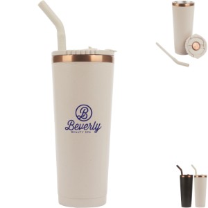 Perka® Barbarossa Recycled Steel & Coffee Grounds Tumbler, 24oz. - LG1641