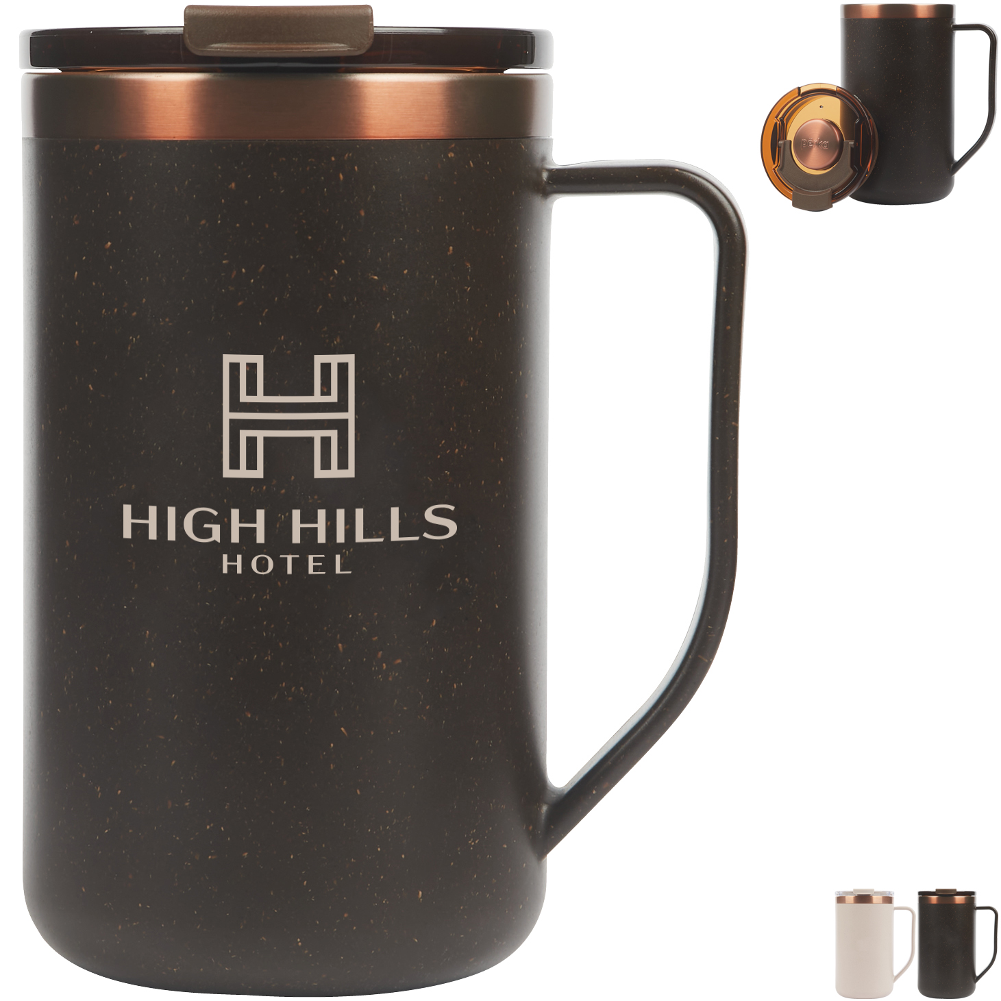 Product Photo 1 Perka® Guji Recycled Steel & Coffee Grounds Mug, 15oz.