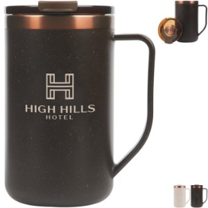 Perka® Guji Recycled Steel & Coffee Grounds Mug, 15oz. - LG1642