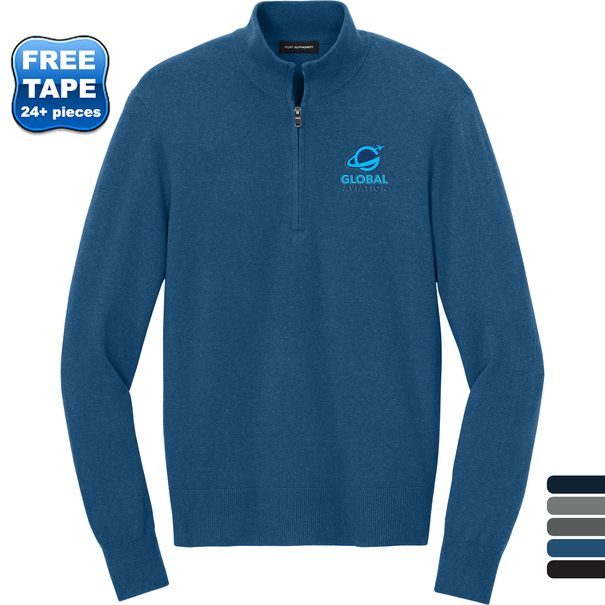 Product Photo 1 Port Authority® Easy Care Tri-Blend 1/4-Zip Men's Sweater