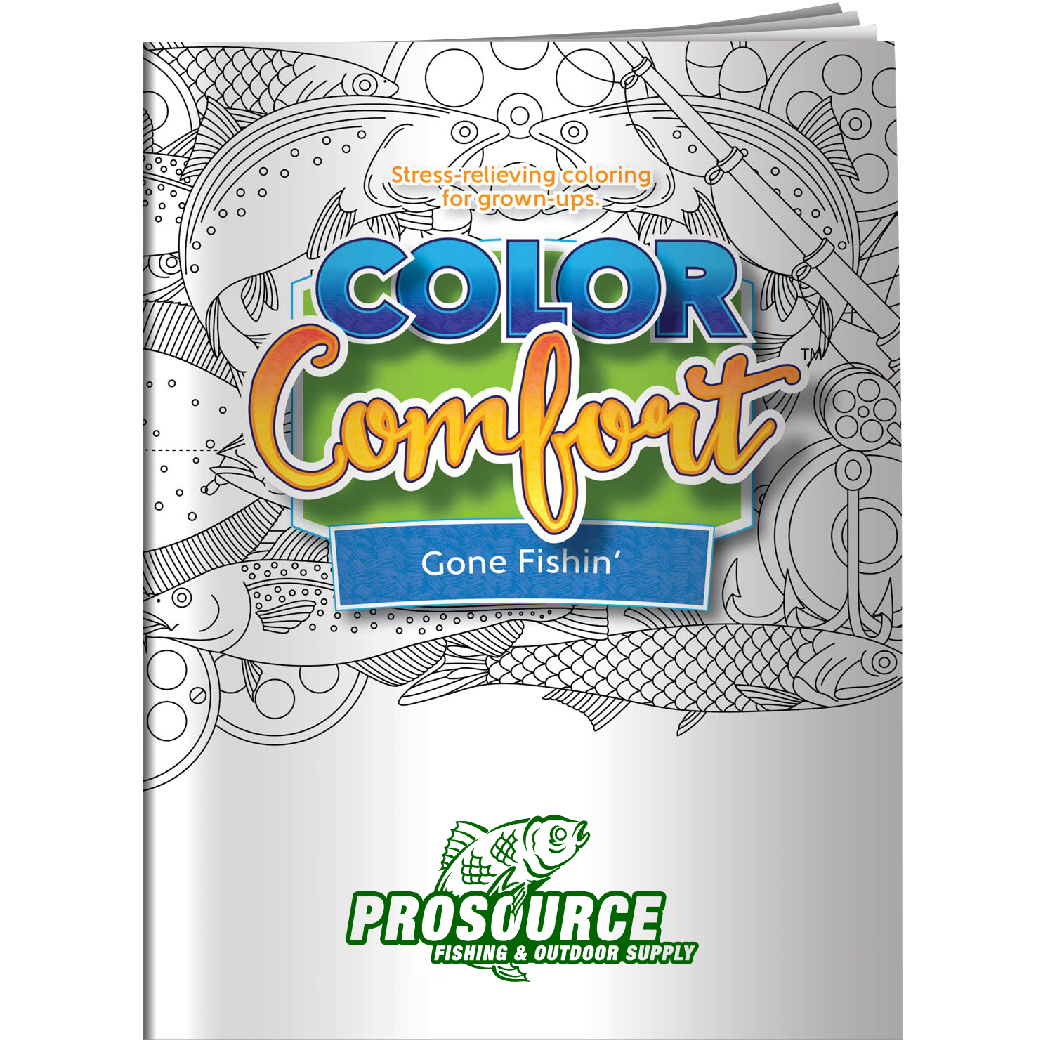 Product Photo 1 Color Comfort Gone Fishin' Theme Adult Coloring Book