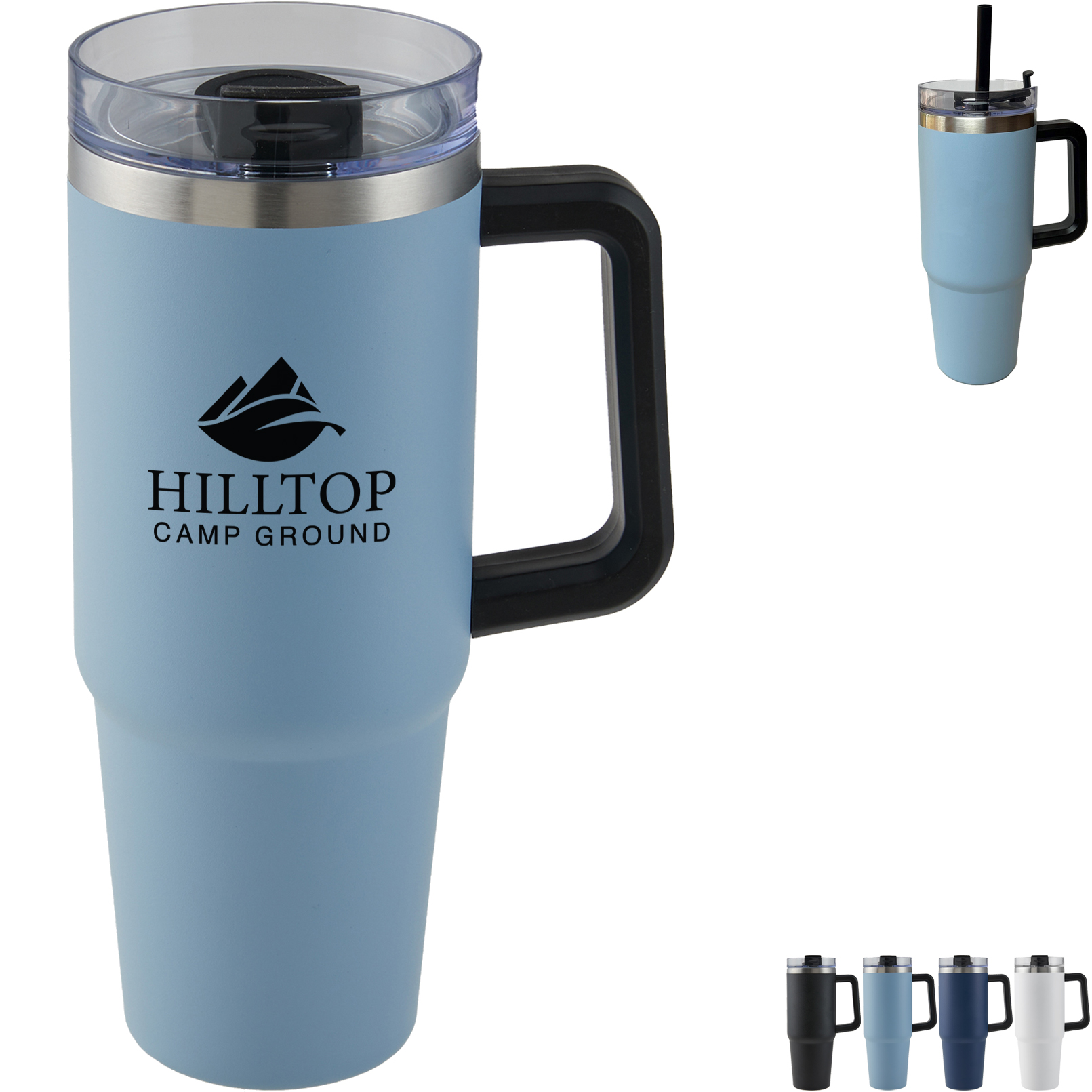 Product Photo 1 Vancouver Double Wall Vacuum Insulated Stainless Steel Mug w/ Straw, 30oz.