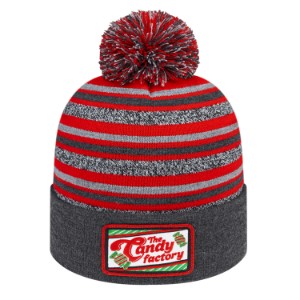 Striped Knit Cap With Cuff and Sublimated Patch - CA1310