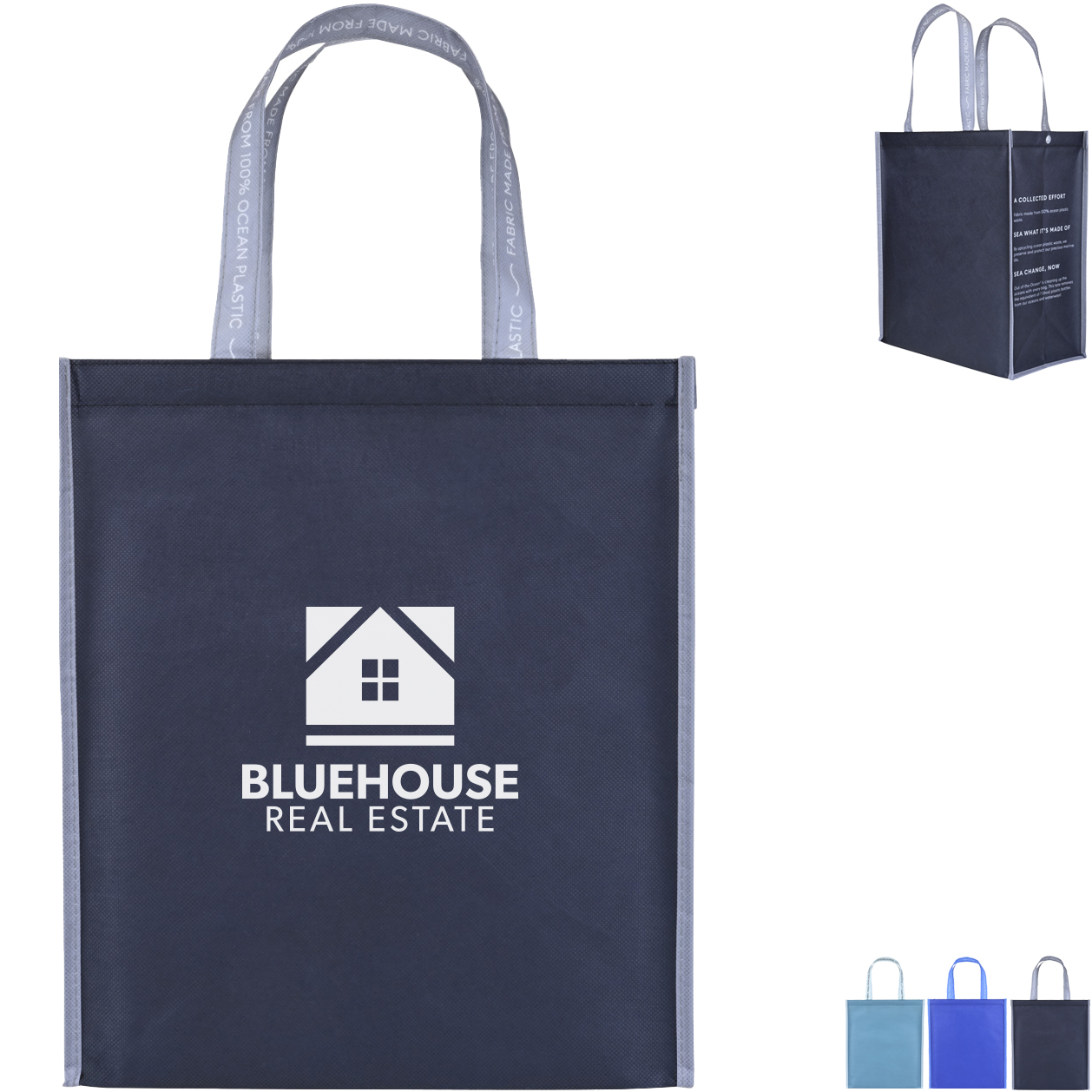 Product Photo 1 Out of the Ocean® Reusable 100% Ocean Plastic® Large Shopper w/ Click 'N Stay®