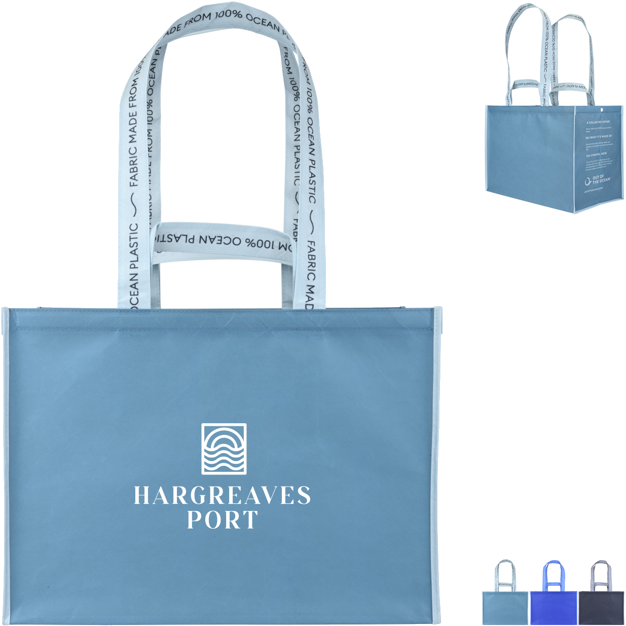 Product Photo 1 Out of the Ocean® Reusable 100% Ocean Plastic® XL Shopper w/ Click 'N Stay®