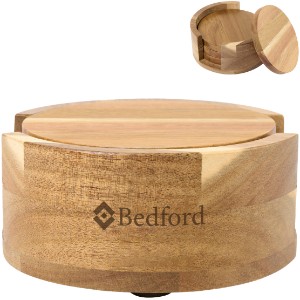 La Cuisine Acacia Wood Coaster Set - GM2092