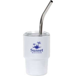 Mini Belmont Double Wall Stainless Steel Tumbler w/ Straw, 3oz. - AR1616