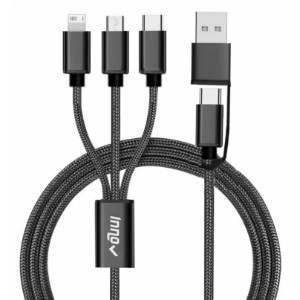 Connect Reach 5ft 3-in-1 Braided Charging Cable with Type-C Input - TH1584