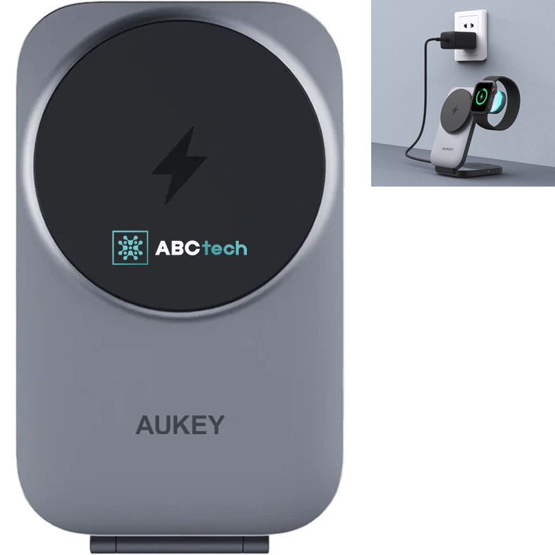 Product Photo 1 Aukey qi2 Foldable 3-in-1 Magnetic Ultra Fast Wireless Charger