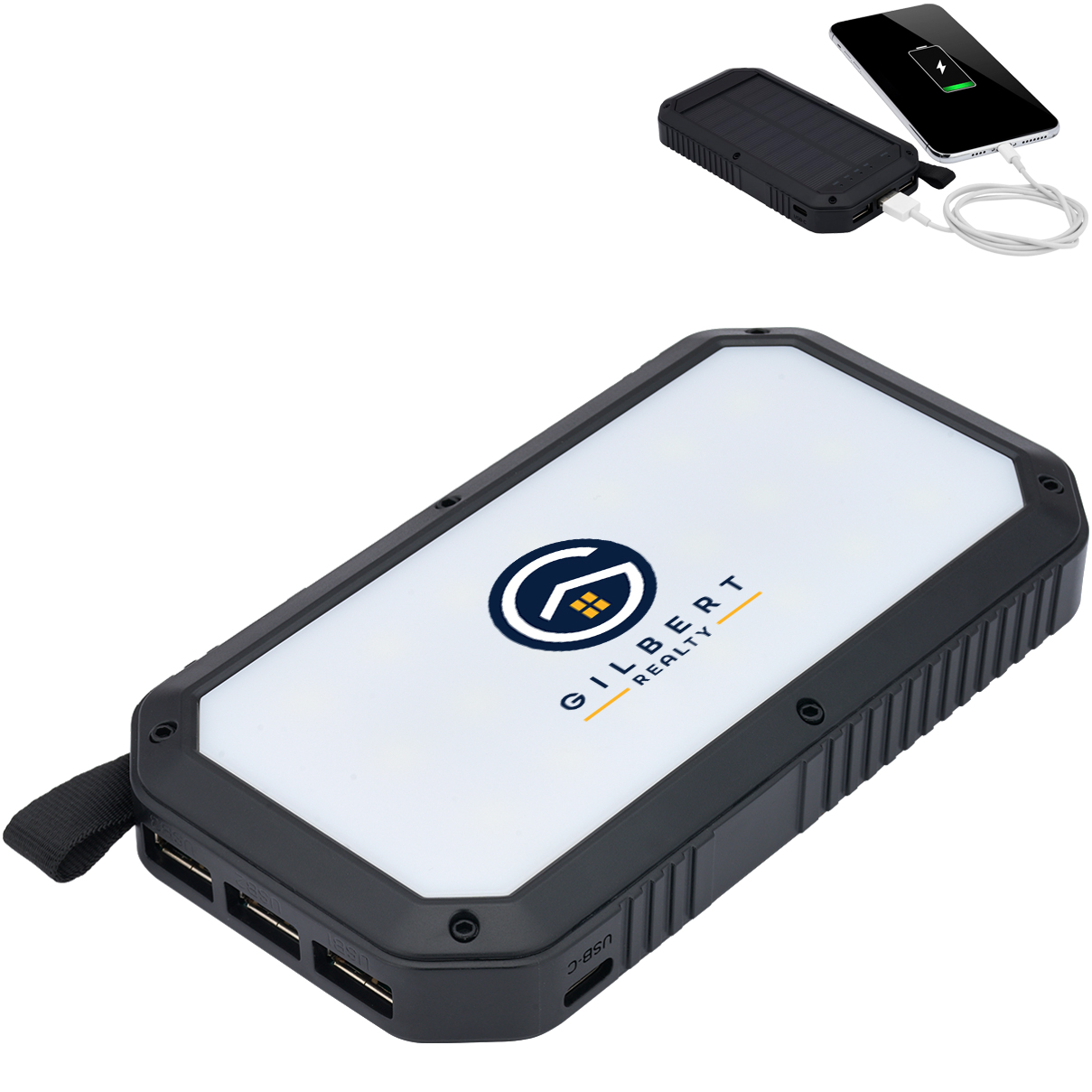 Product Photo 1 Trio Port Solar Charge LED Power Bank, 8000mAh