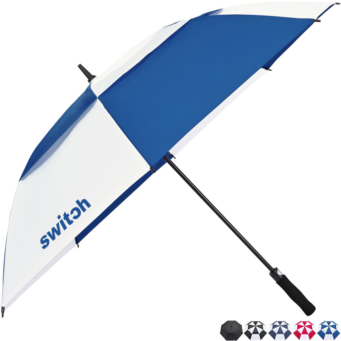 Product Photo 1 Elements Recycled Auto Open Double Canopy Golf Umbrella, 60" Arc