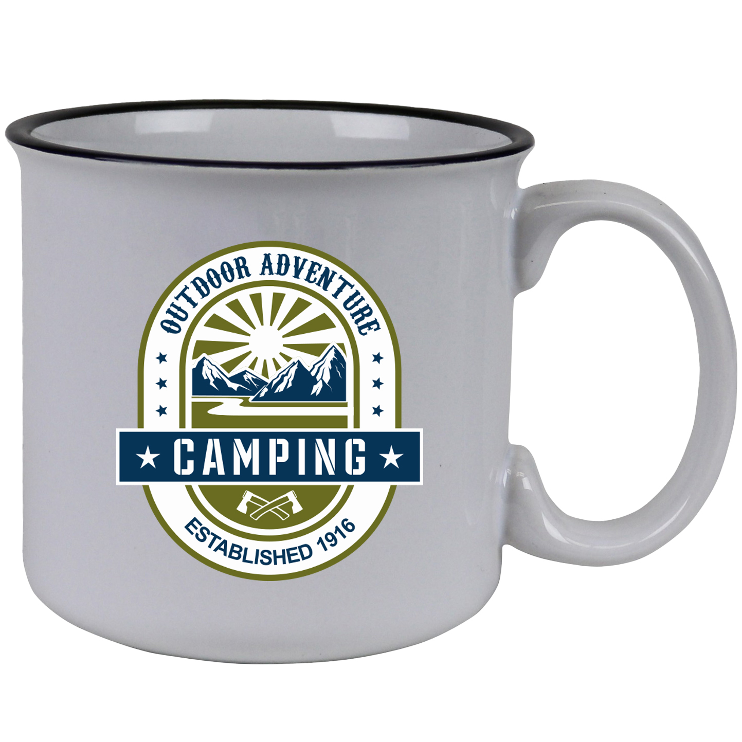 Product Photo 1 Campy White Ceramic Mug, 15oz.