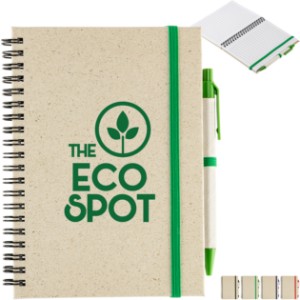 Prairie Fragrant Grass Recycled Spiral Notebook w/ Pen, 5-1/4" x 7-1/8" - AR1623