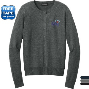 Port Authority® Easy Care Tri-Blend Crewneck Cardigan Ladies' Sweater - WJ6999