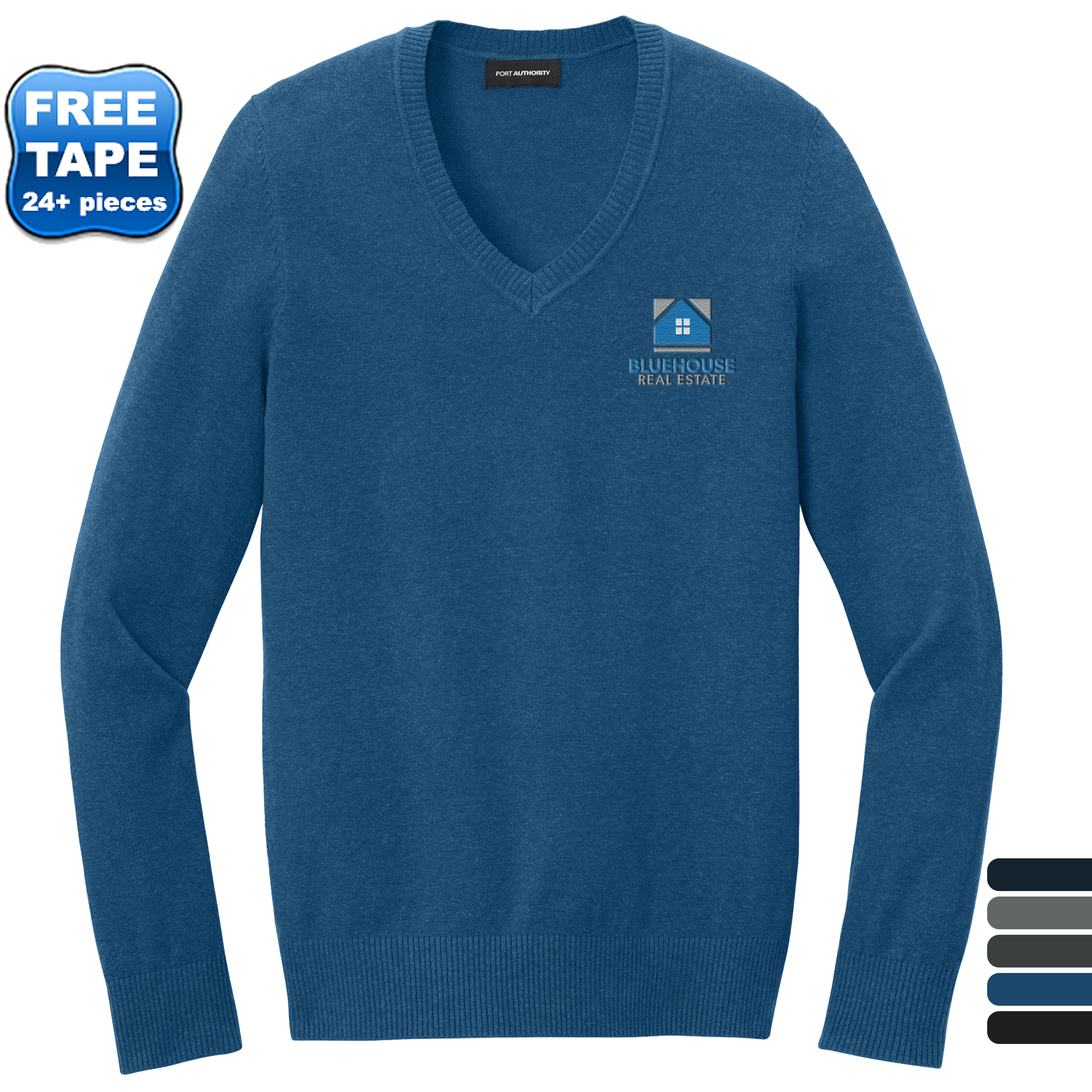 Product Photo 1 Port Authority® Easy Care Tri-Blend V-Neck Ladies' Sweater