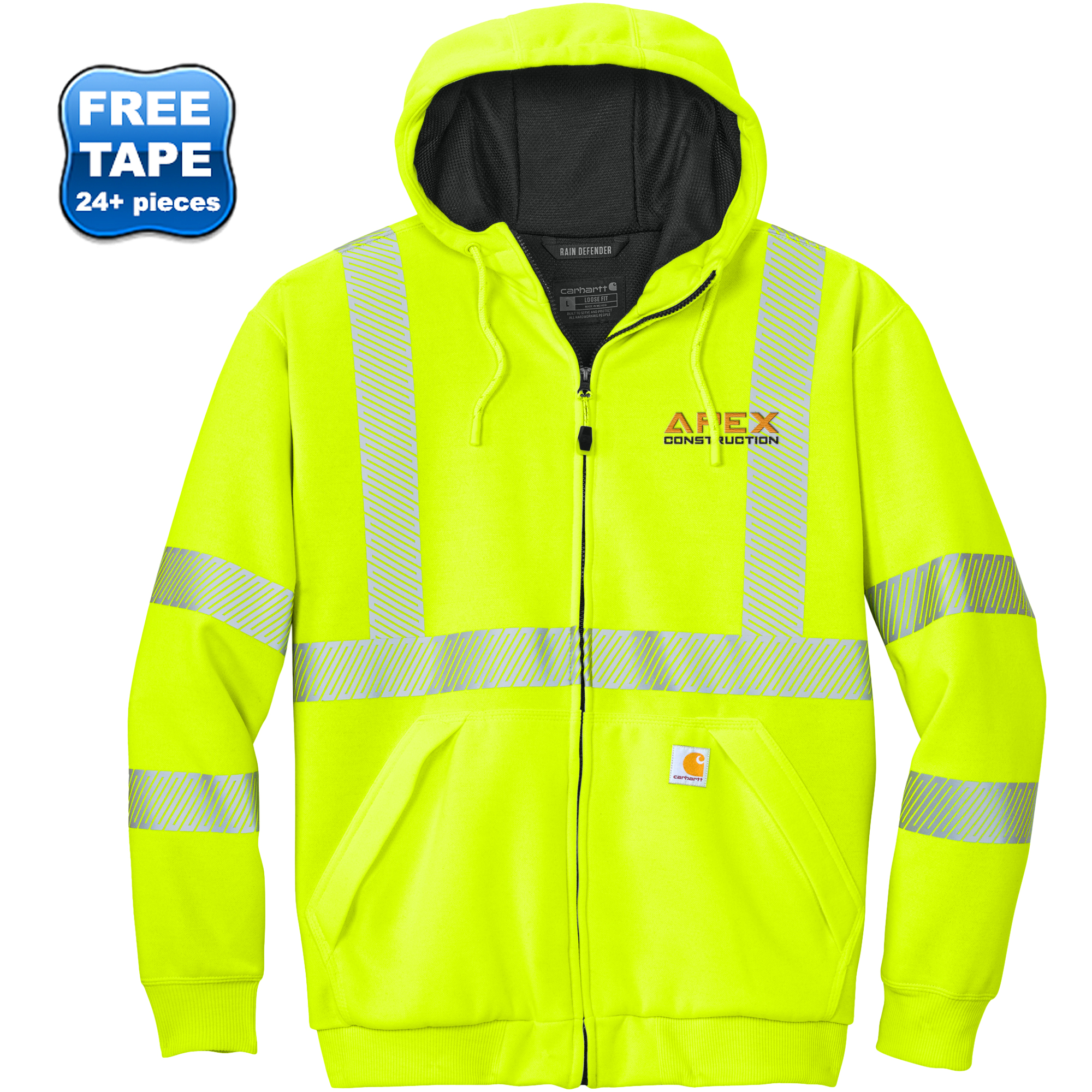 Product Photo 1 Carhartt® ANSI 107 Class 3 Lined Polyester Men's Full-Zip Sweatshirt