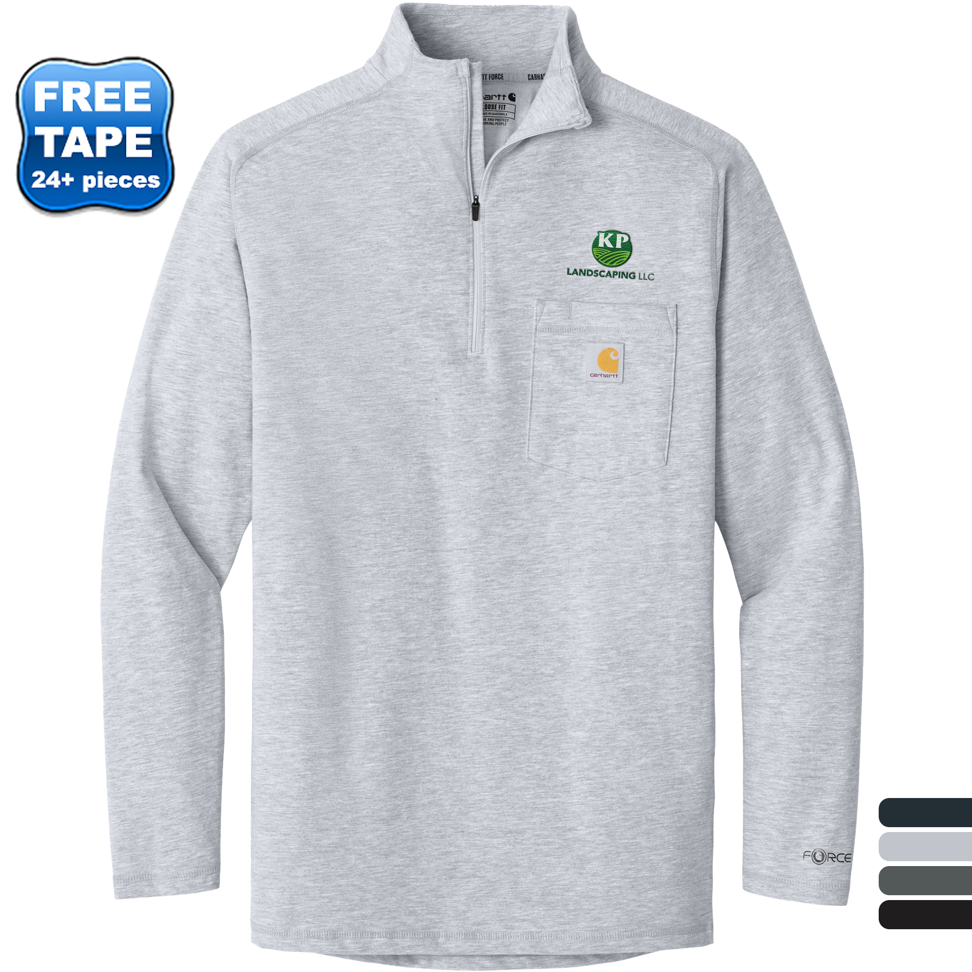 Product Photo 1 Carhartt® Force® Cotton/Poly Long Sleeve Men's 1/4 Zip T-Shirt