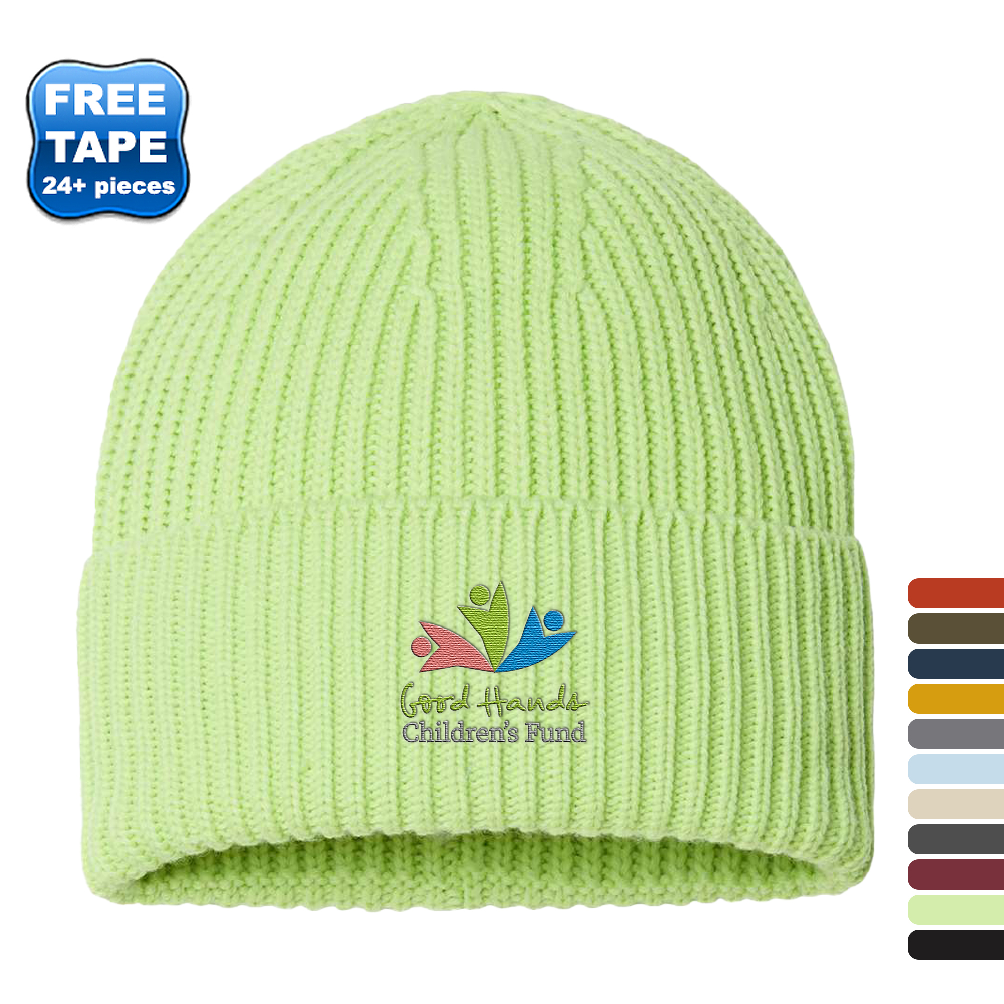 Product Photo 1 Atlantis® Sustainable Chunky Rib Poly/Acrylic Cuffed Beanie
