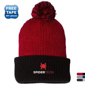 Sportsman™ 12" Speckled Pom-Pom Acrylic Cuffed Beanie - WG1316