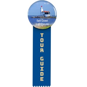 Round Button 3" with Ribbon, 2" x 8" - LL2804