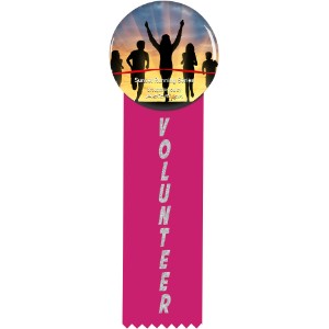 Round Button 2.25" with Ribbon, 2" x 6" - LL2805