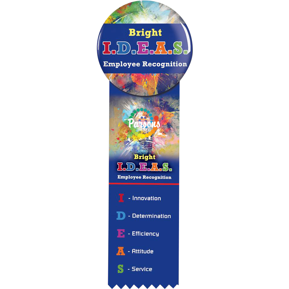 Product Photo 1 Round Button 2.25" with Ribbon, 2" x 6"