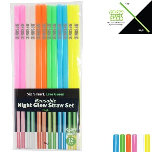 Nite Glow Reusable Straw Twelve-Pack - AK8482