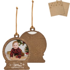 Photo Snowglobe Wood Ornament - IL8202