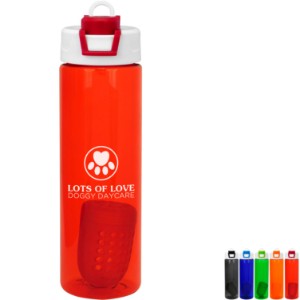 Two Tone Pop Up Colorful Bottle w/ Floating Infuser, 24oz. - AL1733