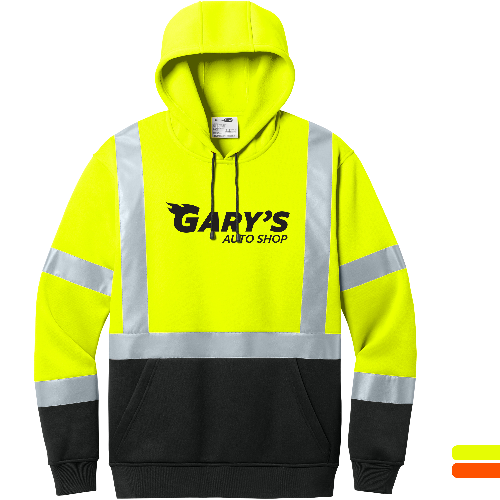 Product Photo 1 CornerStone® ANSI 107 Class 3 Heavy-Duty Men's Pullover Fleece Hoodie