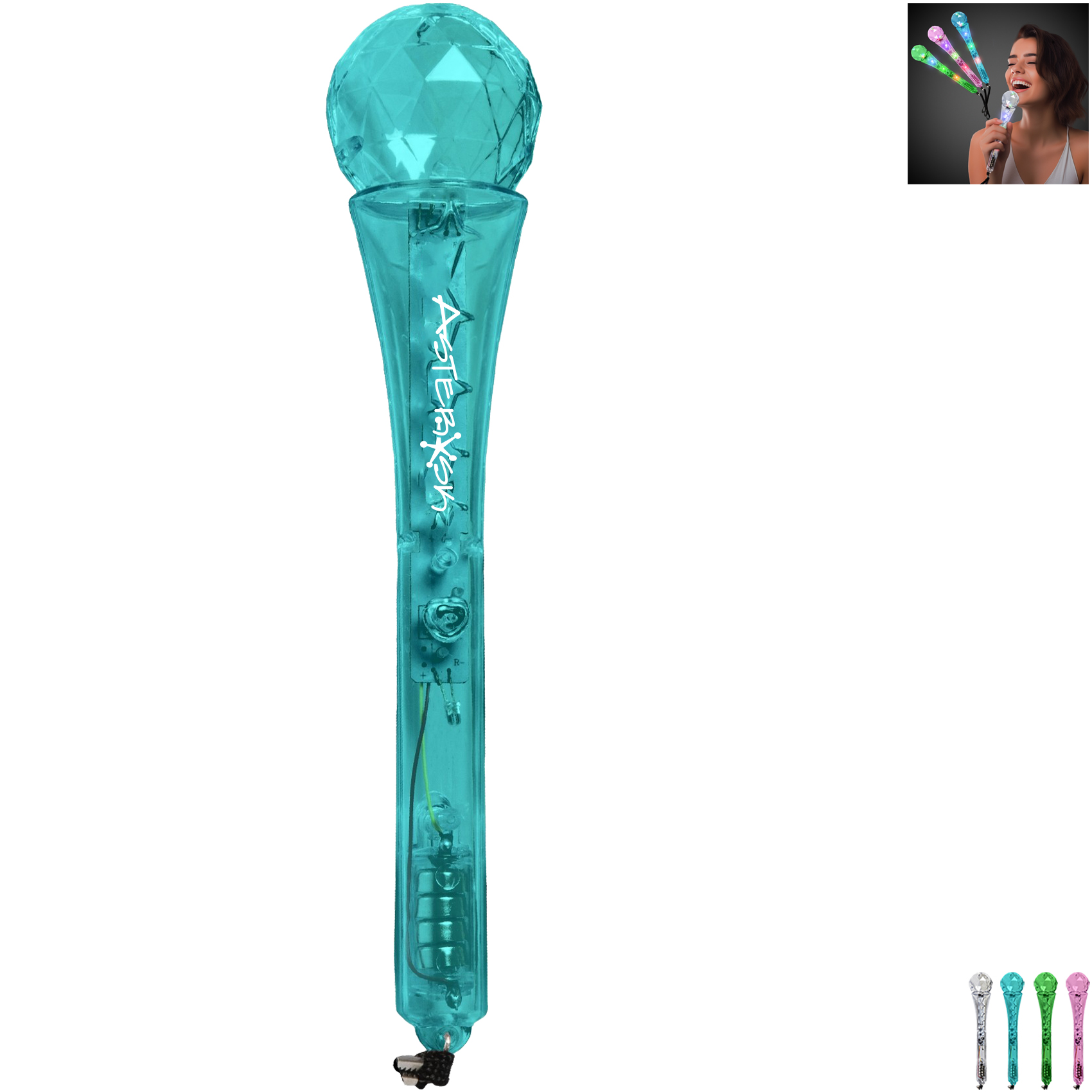 Product Photo 1 Crystal LED Plastic Toy Microphone, 9"