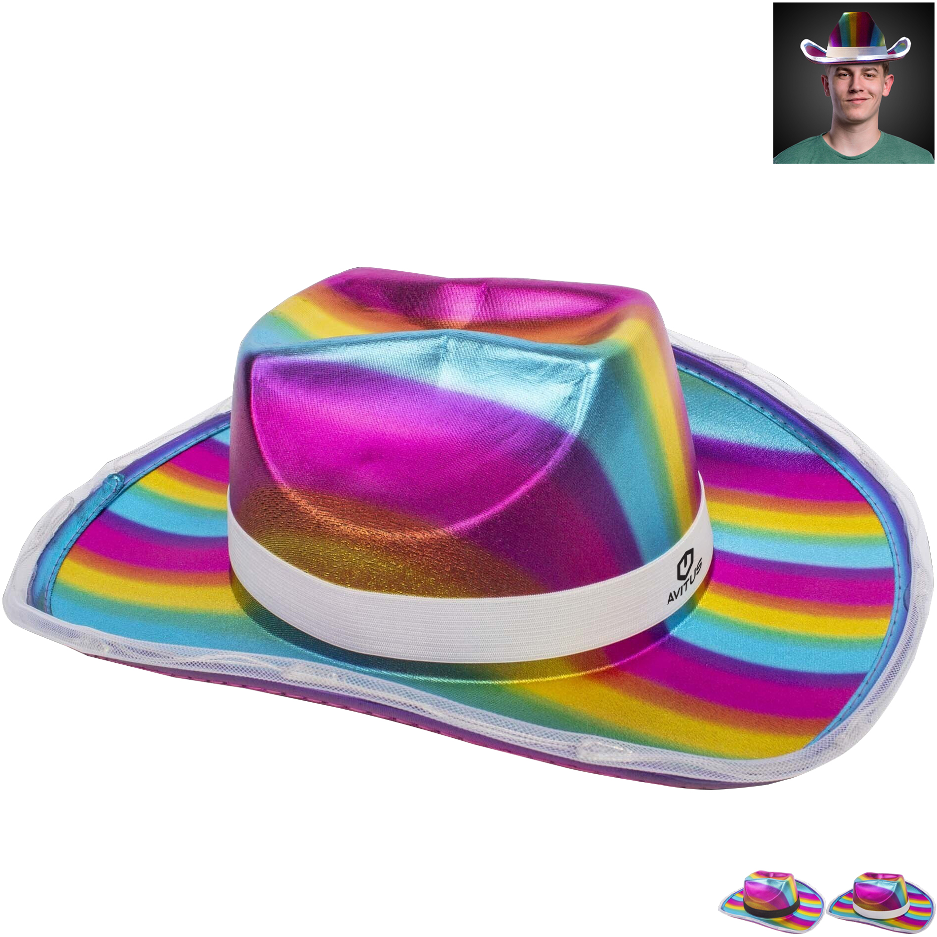 Product Photo 1 Rainbow Light Up Cowboy Hat