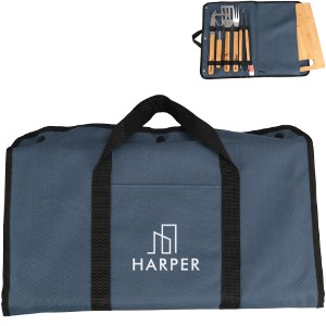 Firepit 5-Piece BBQ Set w/ Cutting Board & Carrying Case - AR1669