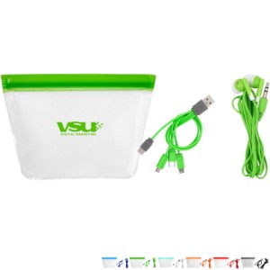 Reusable Pouch, Ear Bud & C To C Cable Set - AL1711