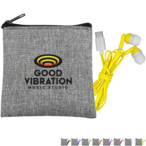 Recycled Pouch & Type C Colorful Earbud Set - AL1702