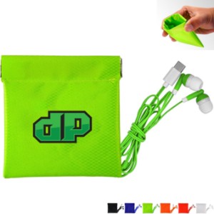 Colorful Type C Ear Buds w/ Pop Up Pouch - AL1707