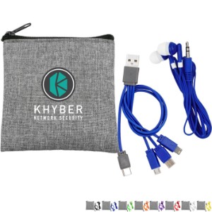 Recycled Pouch, Charging Cable, C to C Ear Bud Set - AL1710