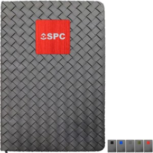 Woven Notebook w/ Metal Accent, 5-1/2" x 8-1/4" - AL1696