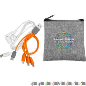 Recycled Pouch, Type C Earbuds & Charging Cable Kit - AL1796