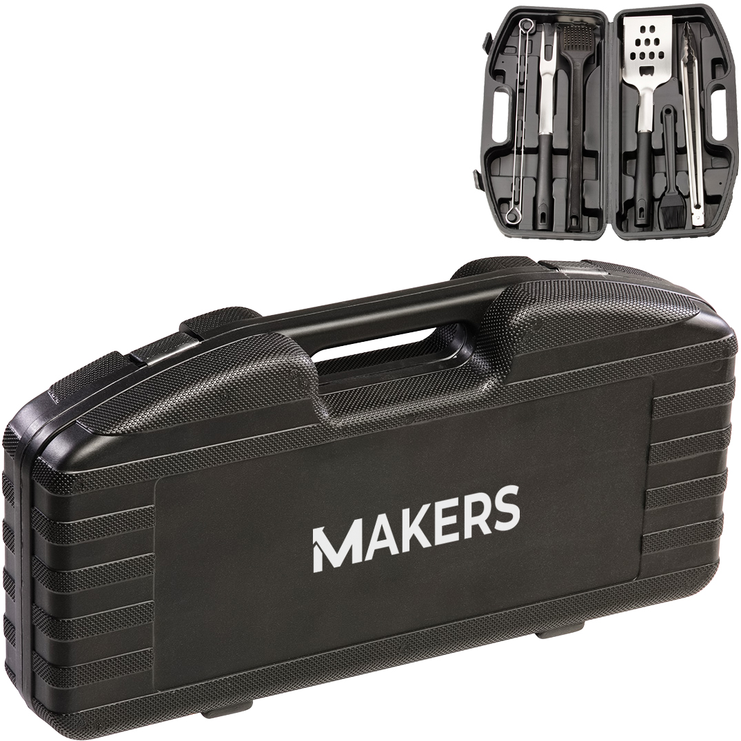 Product Photo 1 Highland 9-Piece Stainless Steel BBQ Set w/ Hardshell Case