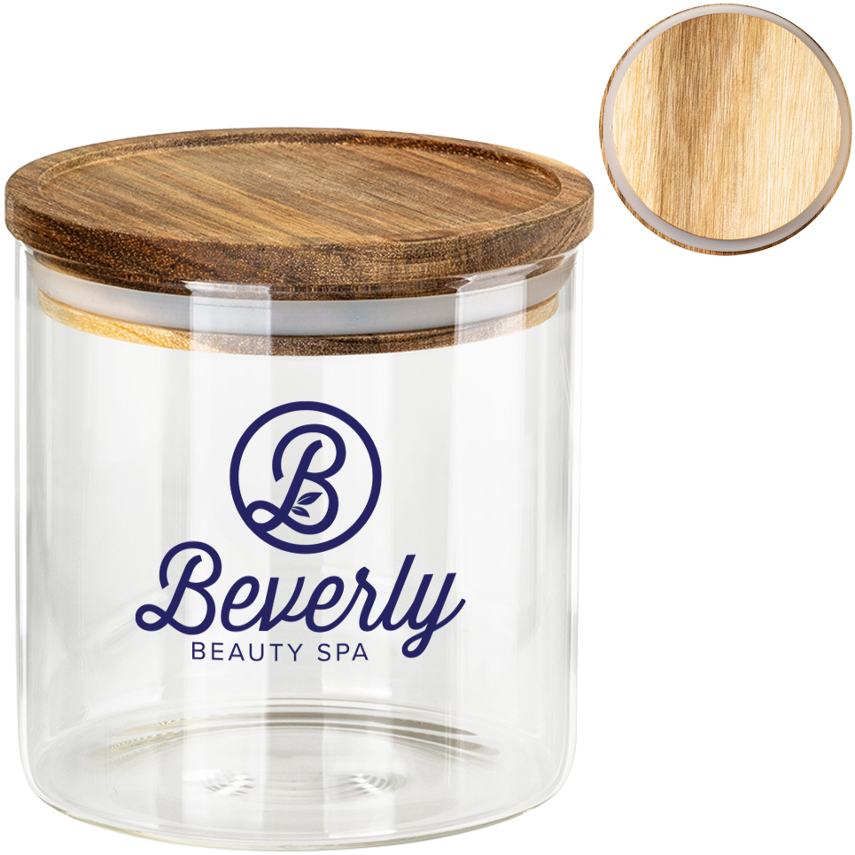 Product Photo 1 Corsica Glass Canister w/ Acacia Lid, 22oz.