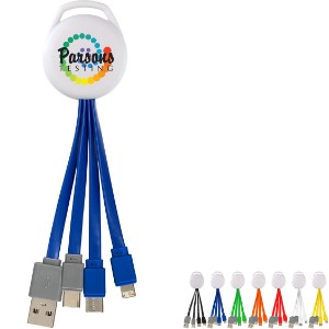 Vivid Dual Input 3-in-1 Full Color Charging Cable - AL1773