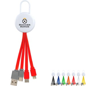 White Vivid Clip Dual Input Charging Cable - AL1775