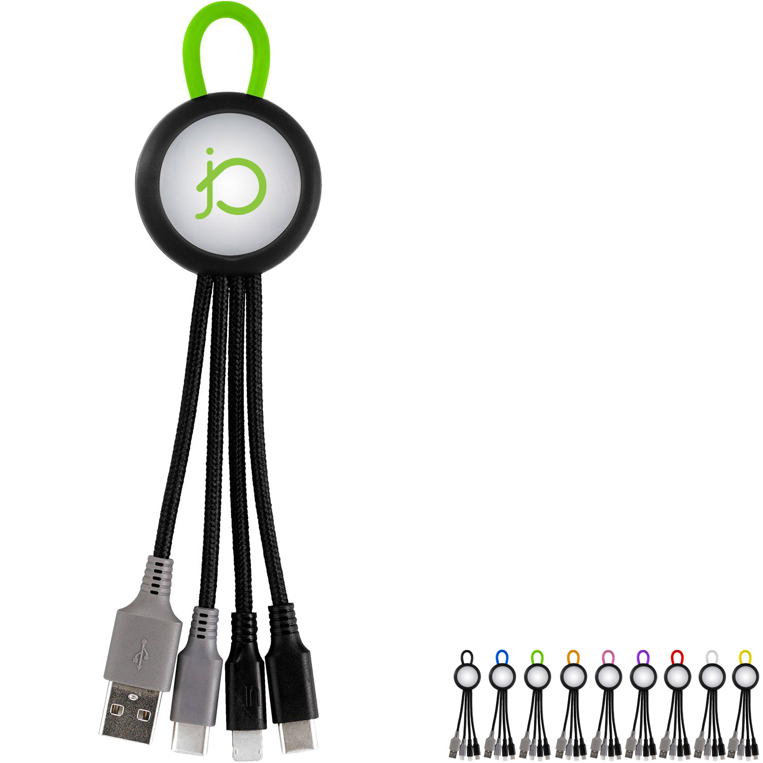 Product Photo 1 Clearview Light Up Loop Dual Input 3-in-1 Charging Cable