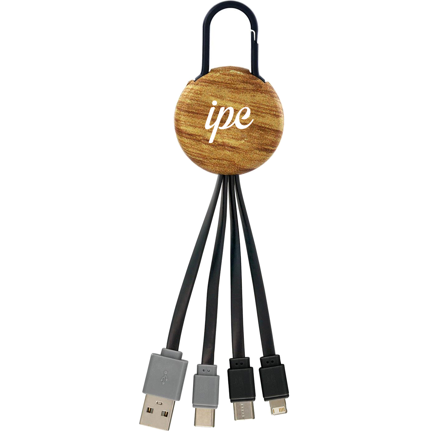 Product Photo 1 Wood Grain Clip Dual Input 3-in-1 Charging Cable