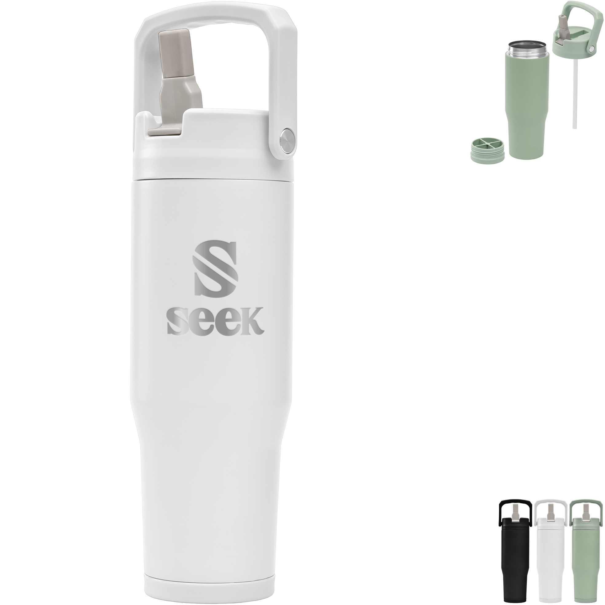 Product Photo 1 Polar Duo Double-Wall Recycled Stainless Steel Tumbler with Storage Base, Laser Engraved, 32oz.