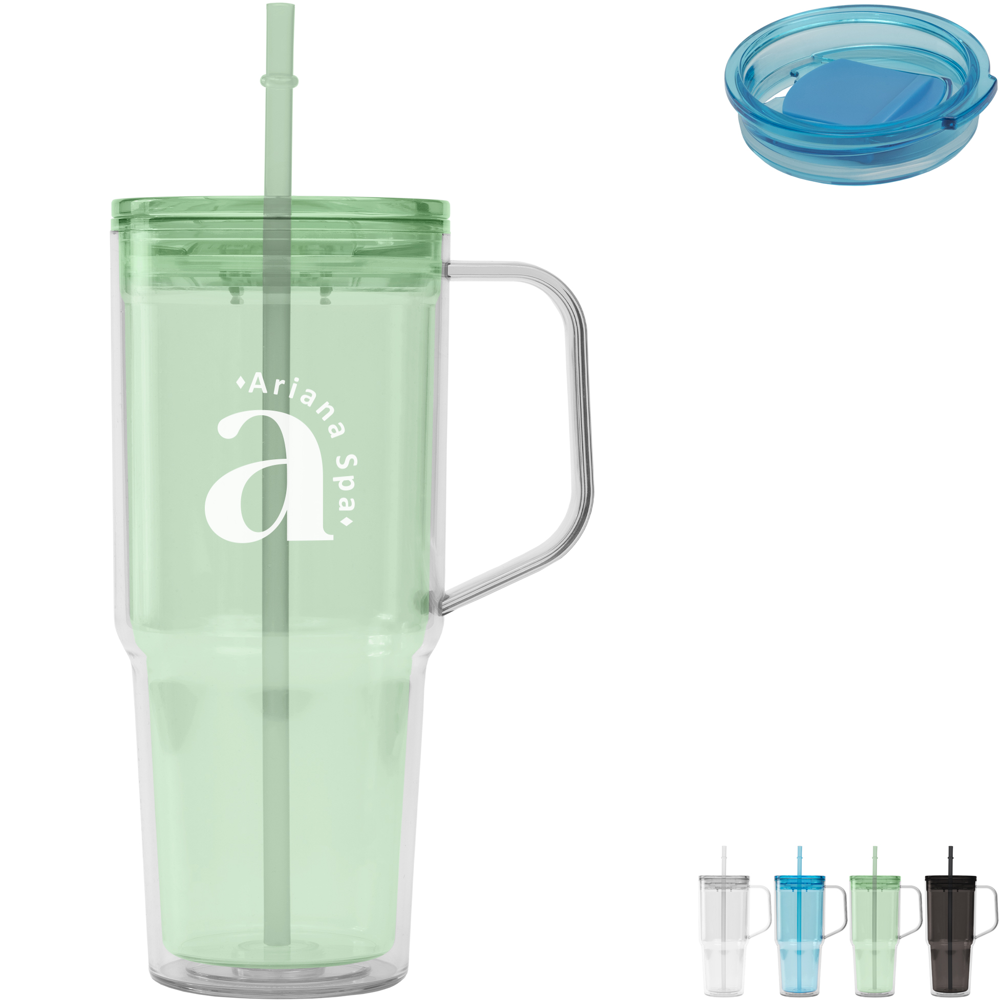 Product Photo 1 Polar Crystal Recycled Double Wall Tumbler with Straw, 32oz.