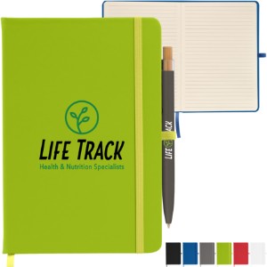 Wilde Recycled Hard Cover Journal & Pen Set, 5.5" x 8.3" - GS3766